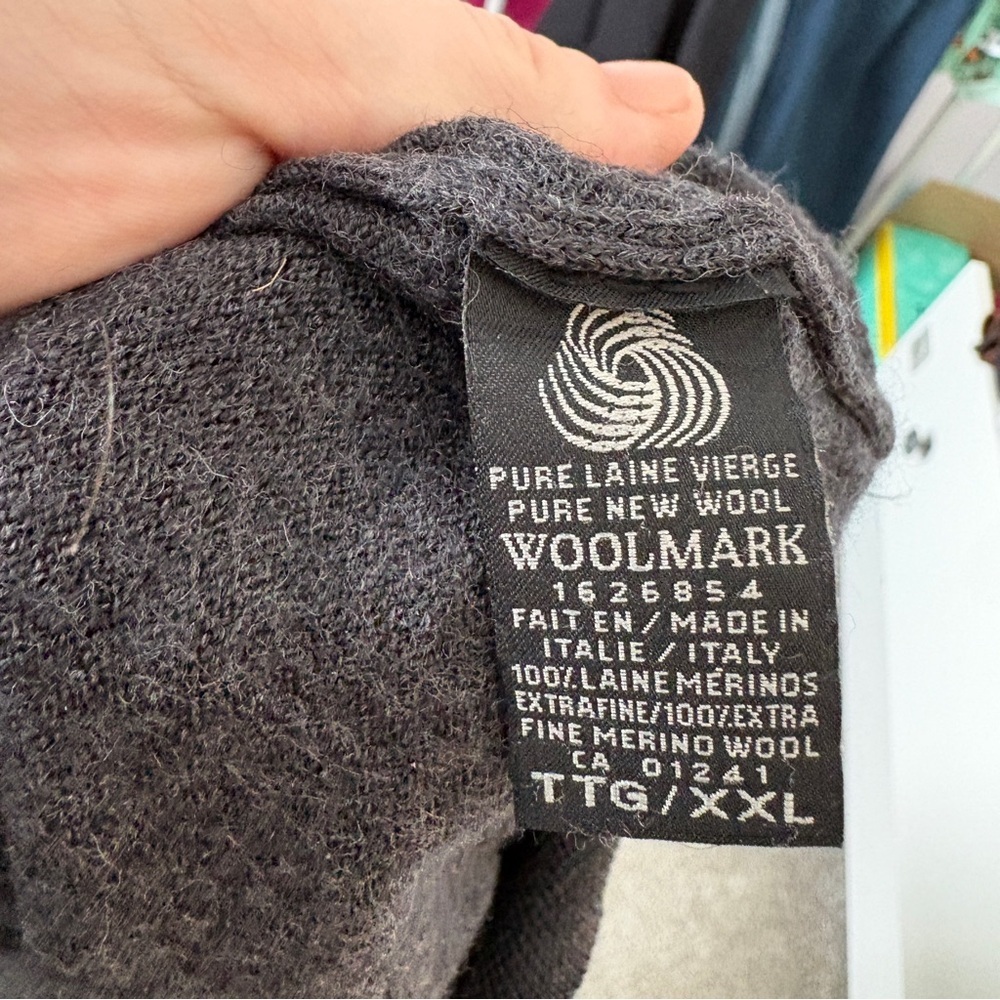 SIMONS 100% Wool V-Neck Sweater Dark Grey Size XXL Made in Italy - Picture 3 of 13